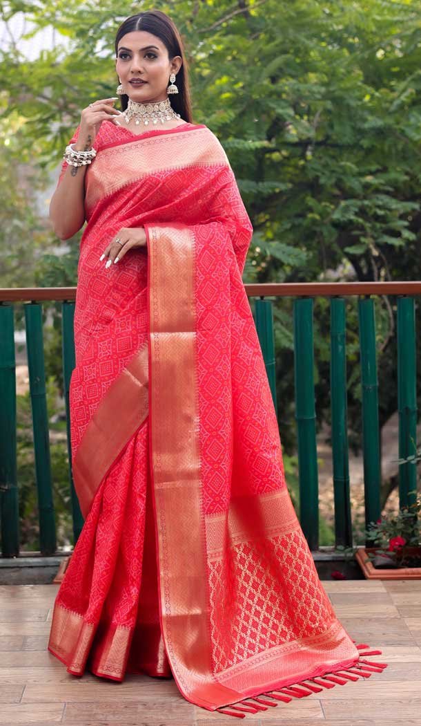 Traditional Patola Silk Saree for Wedding, Beautiful Soft Silk Sarees for Women, Indian Bridal Sari for Party outlets Wear, Heavy Weaving Sarees