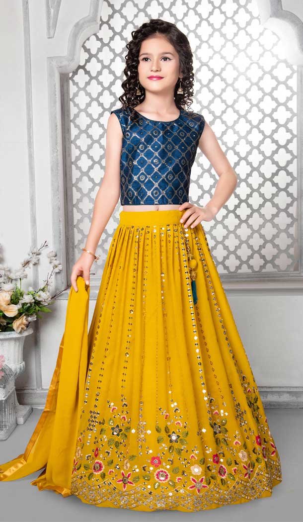Use our heavy embroidery fabric for lehenga
