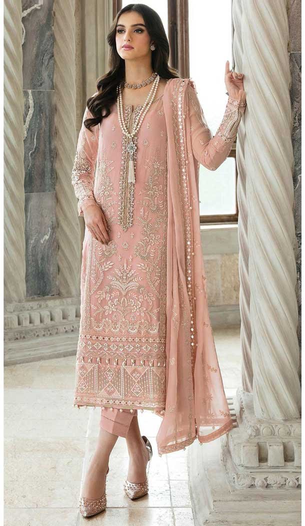 Peach colour party wear suit hotsell