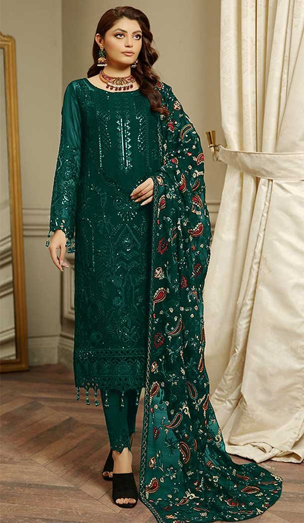 Beautiful Traditional Designer Indian/Pakistani Georgette With Embroidery Work Sequence Work Salwar Kameez Anniversary Party popular Wear Dress Suit