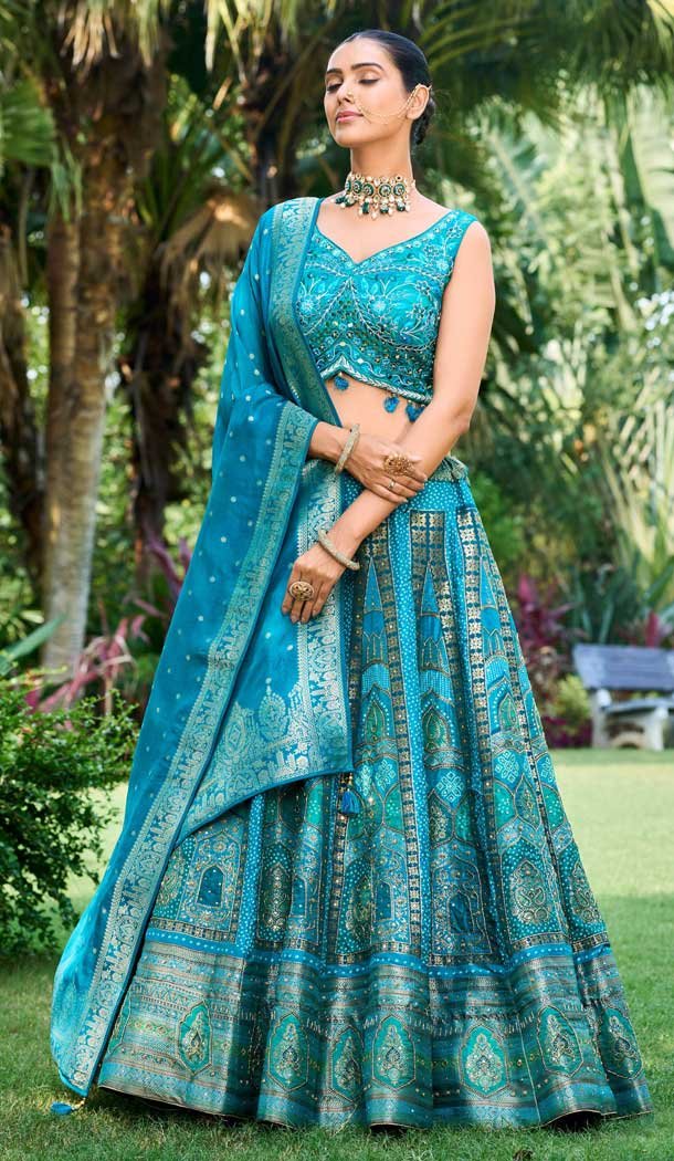 Designer Bollywood style Blue Pure Banarasi Silk Lehenga Choli, Party & Wedding wear Banarasi Silk 2024 Lehenga, Custom made Bridesmaid Lehenga