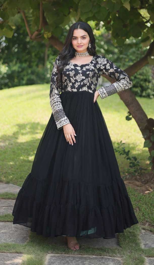 Black designer gown online