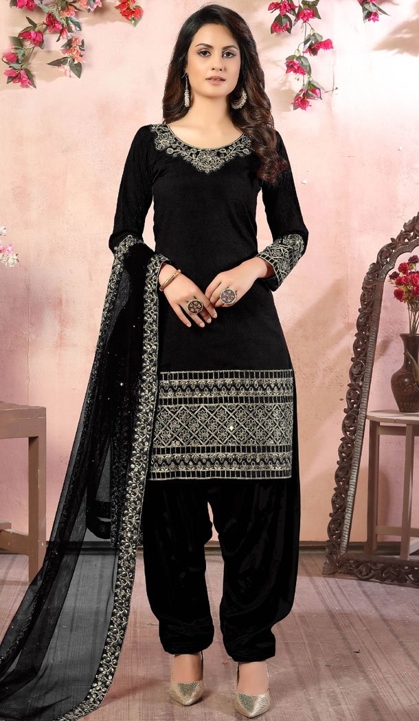 Black punjabi suit for women best sale