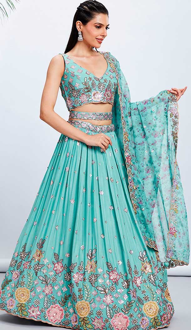 Teal color Embroidery Work Lehenga sold Choli for Wedding ,Lehenga Choli For Women Bollywood Party Wear Designer Lahangas cholis dresses