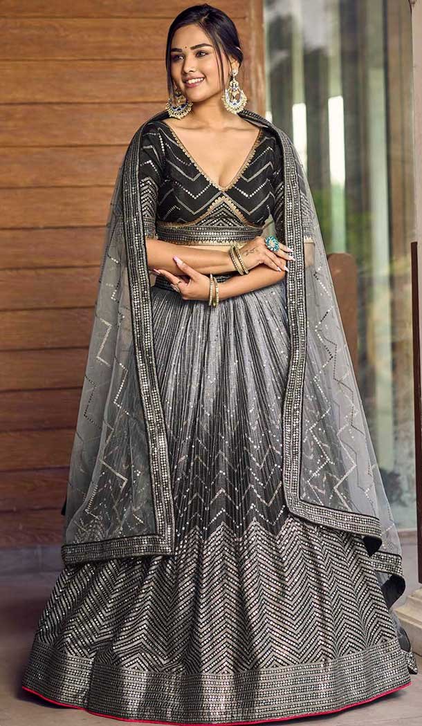 Fabulous Black Indian store Designer Ready to wear Georgette Silk and Kotty lehenga with Dupatta,Lehenga choli for women,Lehenga for women