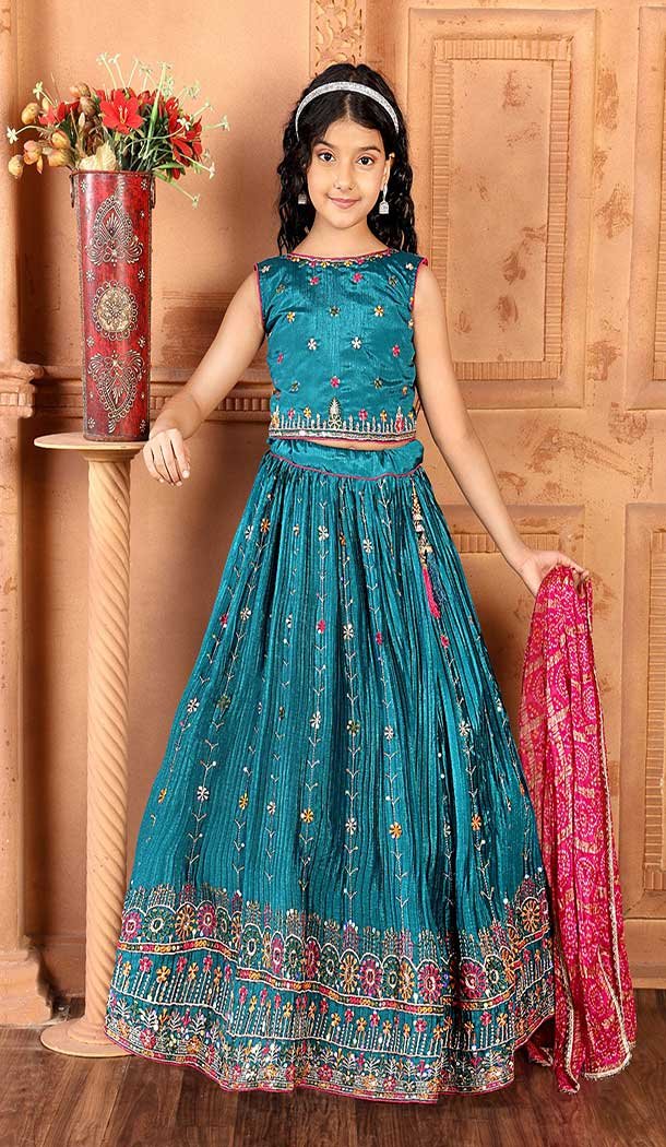 Kids Dress, Indian Kids Girl Dress, Lehenga Choli for Kids Girls, Lehenga Choli, Girl Jacquard & Silk, Girl’s shops Lehenga Choli, Ghagra Choli