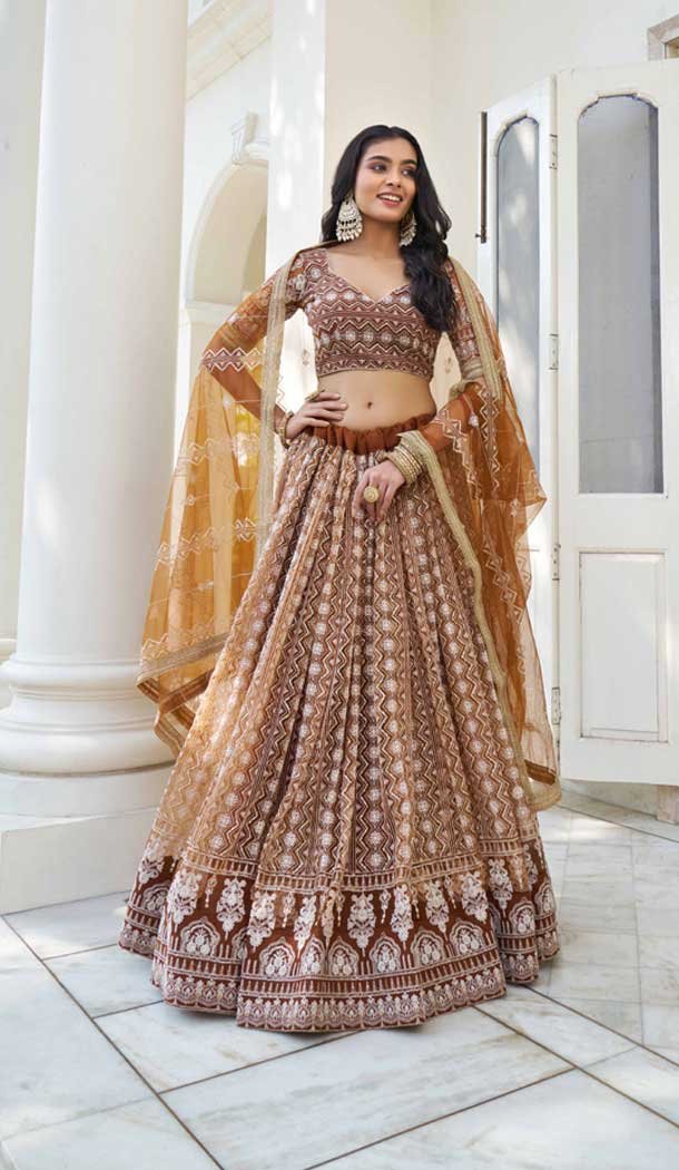 Grand Zardosi Work Lehenga popular Set - Size 38