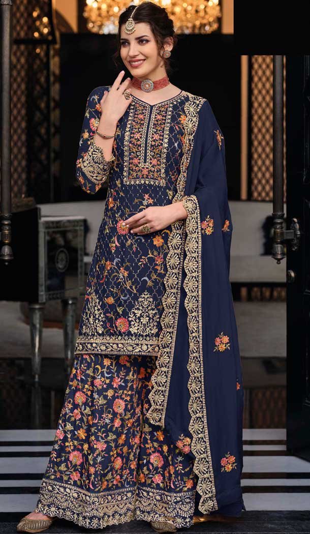 Multicolor Mirror newest Sequence Top-Palazzo Georgette Ready to Wear Indian Jumpsuit Sharara Salwar Suit Salwar Kameez Lehenga Suit