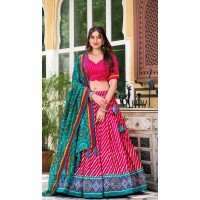 Tussar Silk Patola Print Party Wear Lehenga Choli In Pink - 10169192680