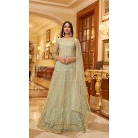 Light Pista Green Net Embroidery Designer Anarkali Style Salwar Suit - 10267193083