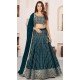 Georgette Leheriya Printed Party Wear Lehenga Choli In Teal Green - 10452194040