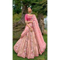 Baby Pink Silk Sequins Work Wedding Wear Lehenga Choli - 10493194233