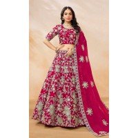 Rani Pink Art Silk Embroidered Designer Wear Lehenga Choli - 10497194251