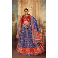 Blue Gaji Silk Sequins Work Traditional Lehenga Choli - 10528194475