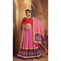 Pink Gaji Silk Sequins Work Traditional Lehenga Choli - 10528194481