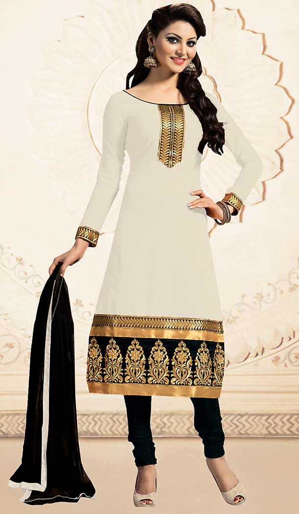 white churidar material online shopping