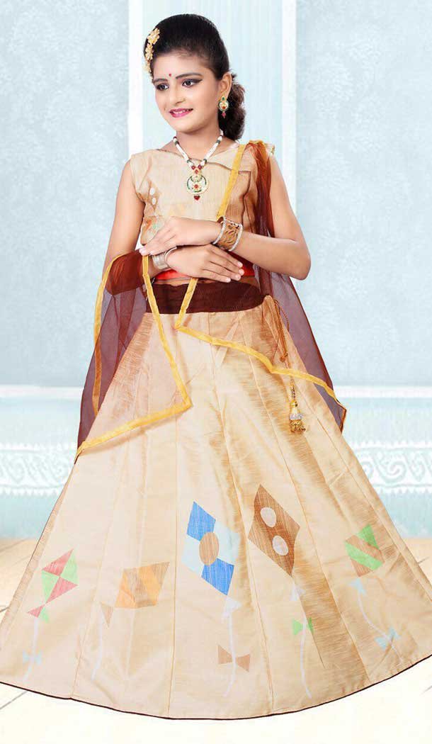 cream colour ghagra choli