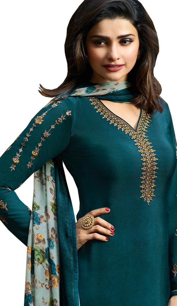 teal blue salwar suit