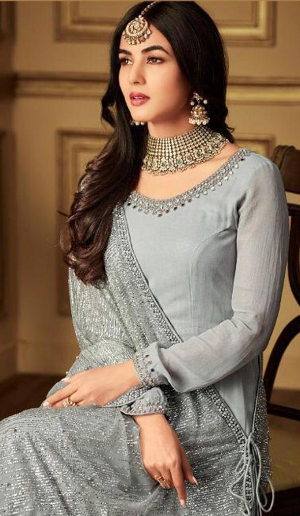 grey salwar suit design