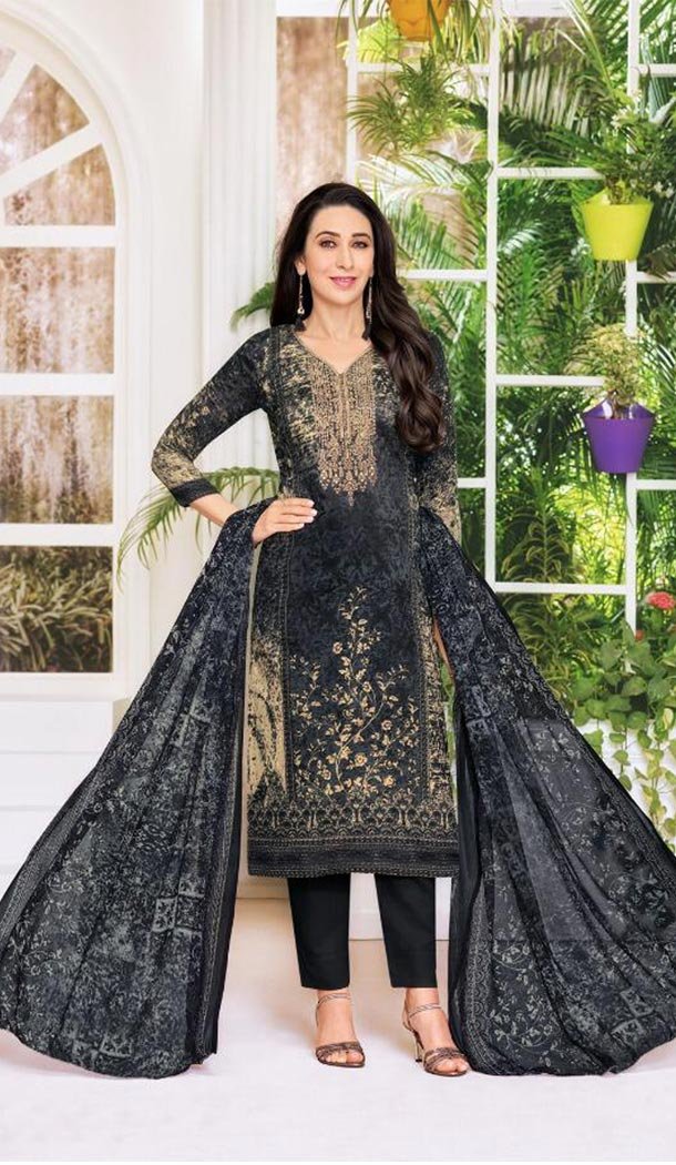 black satin salwar suit