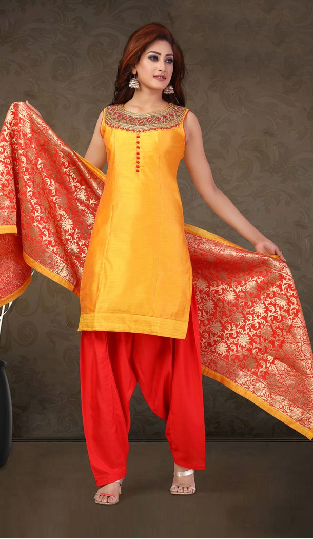 silk salwar suit readymade