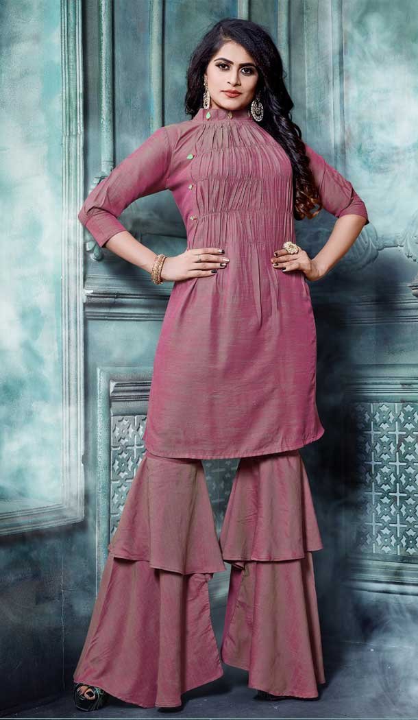 magenta sharara suit