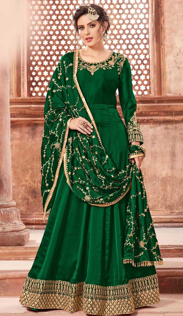 dark green salwar kameez designs