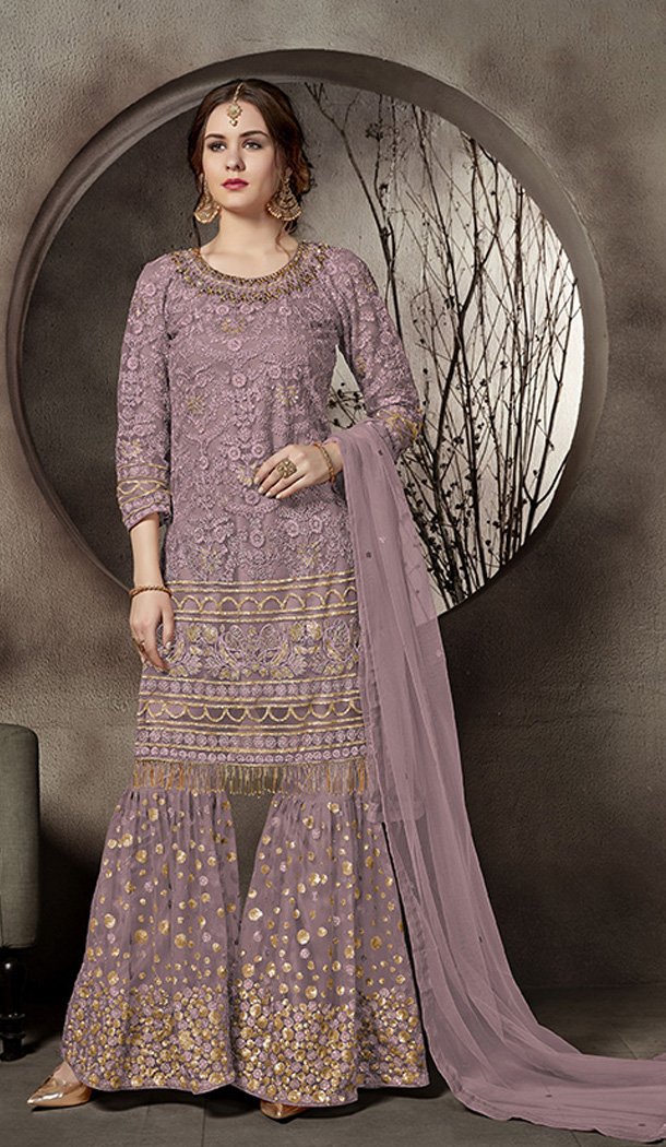 mauve salwar kameez