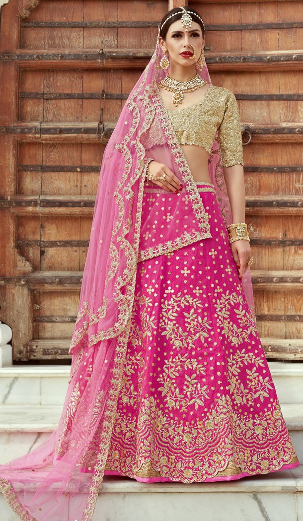 magenta colour lehenga choli