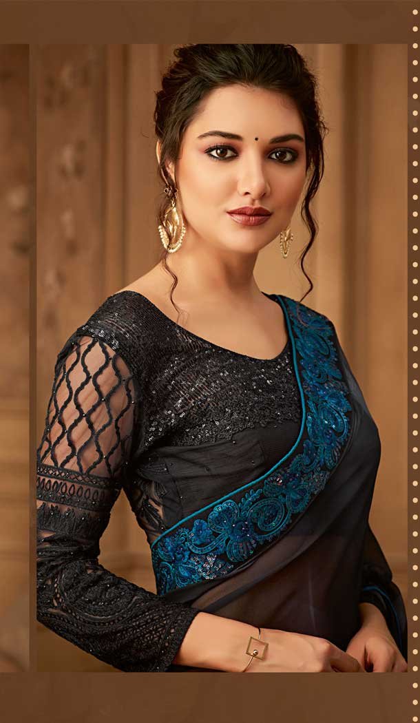 black designer blouse for saree