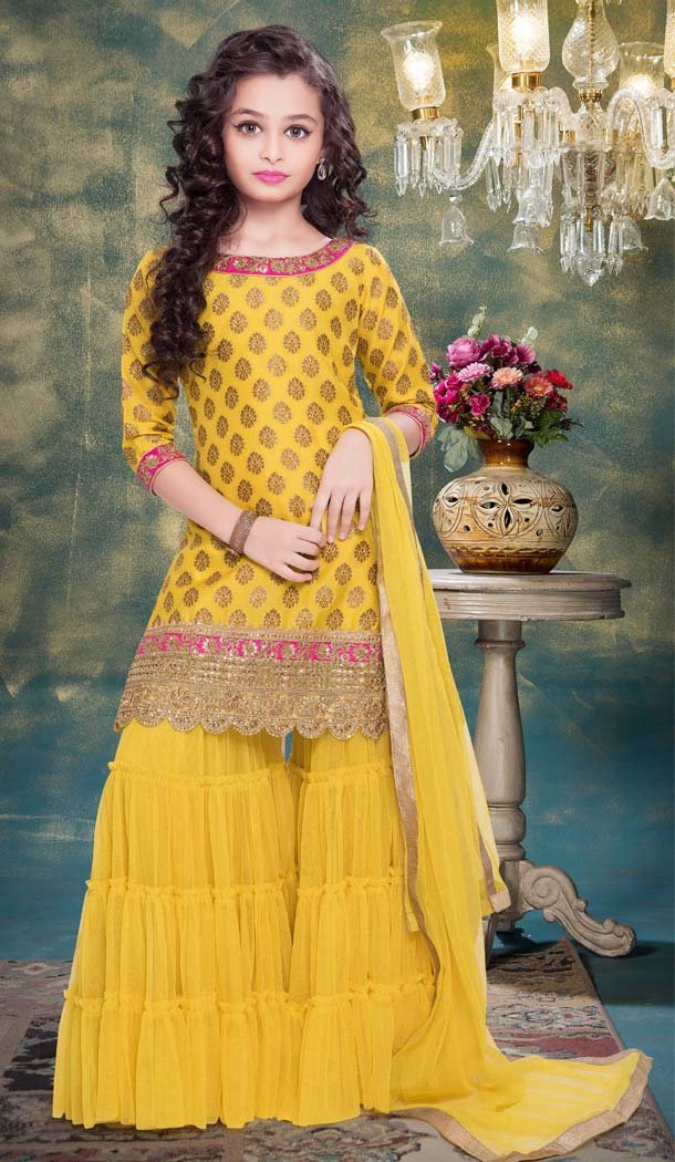 sharara dress yellow