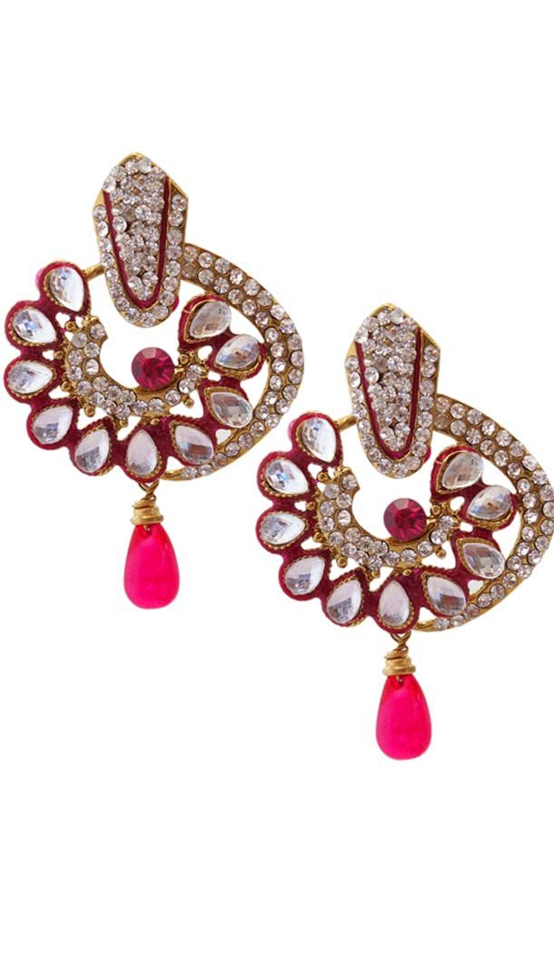 Aesthetic Pink Color Brass Gold Plated Fashion Earrings 716588892 Heena Style