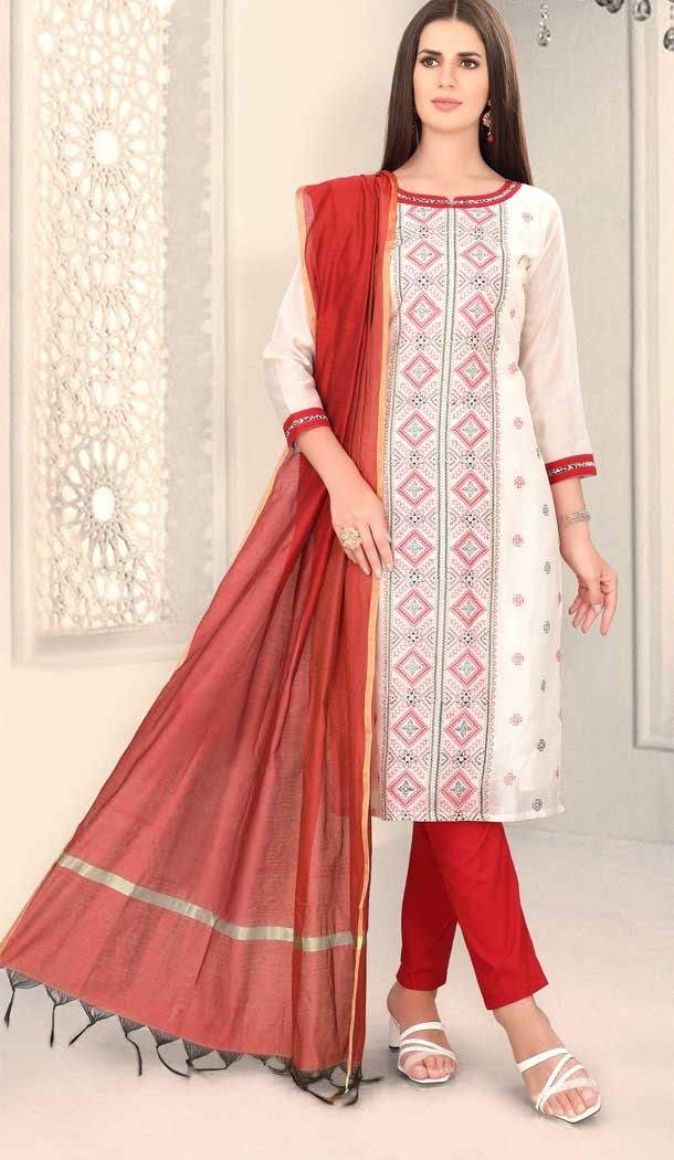 white party wear salwar suit