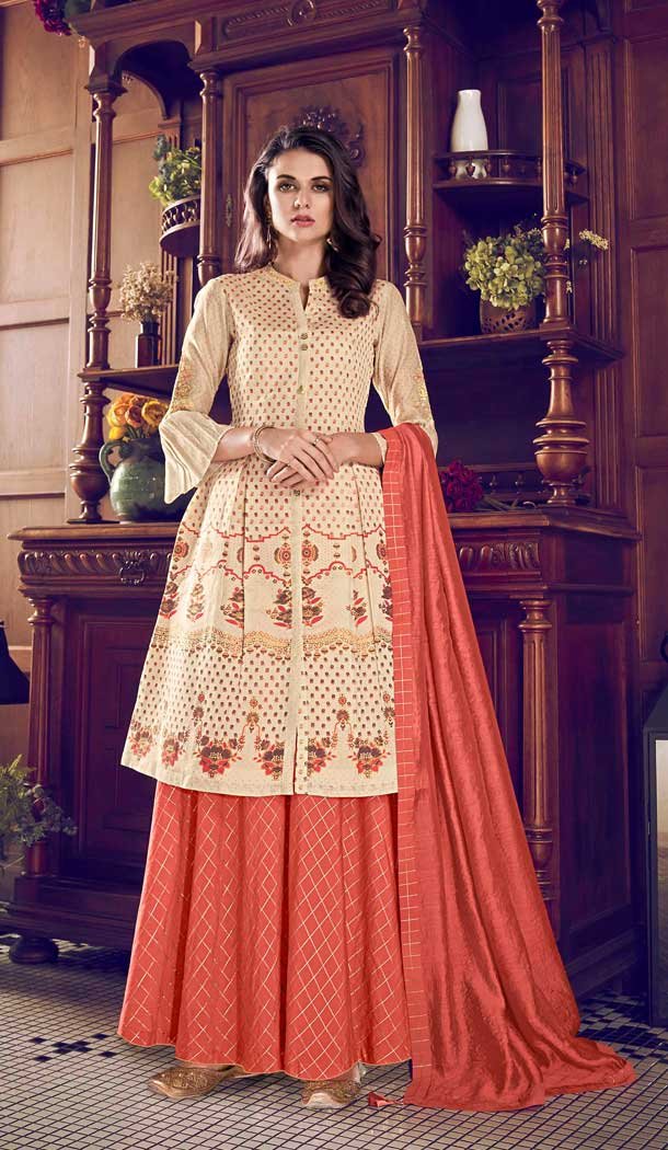 cream colour salwar suit