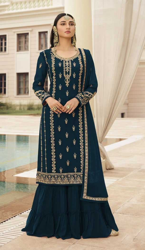 royal blue color pakistani dresses