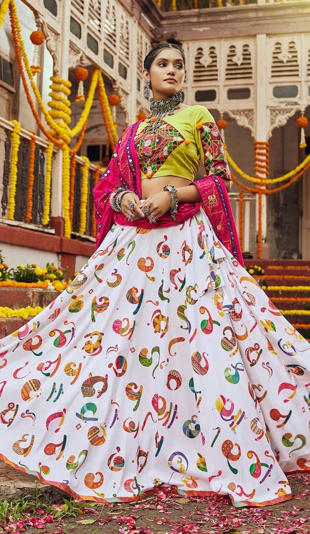 Trending Navratri Collection, Cotton Lehenga Choli For Navratri, Lehenga Choli For Garba, Cotton Navratri Lehenga For Women, Bandhej 2024 Lehenga