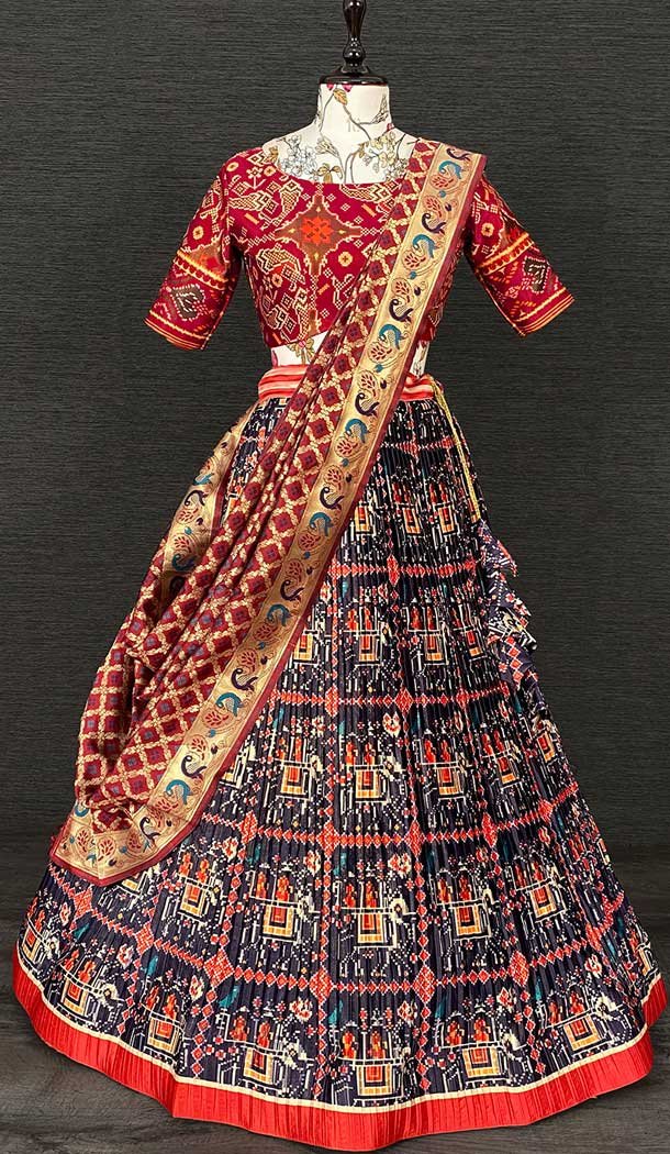 Printed Party Wear Lehenga Choli Zari Embroidery Work