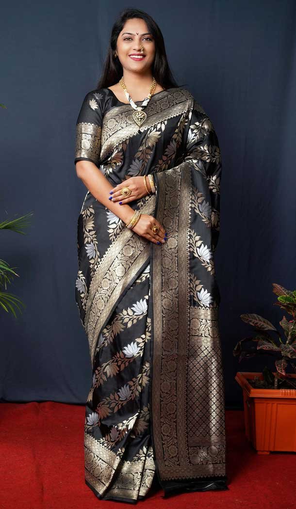 Black vichitra silk Designer Saree Beautiful And Stunning Look good Saree,wedding saree