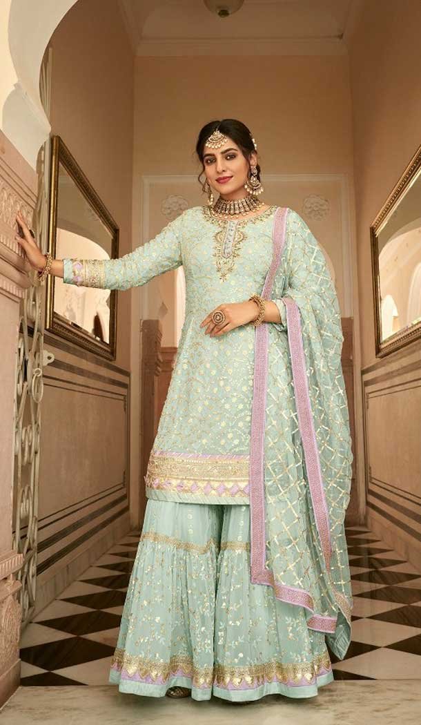 Designer party wear palazzo suits hotsell