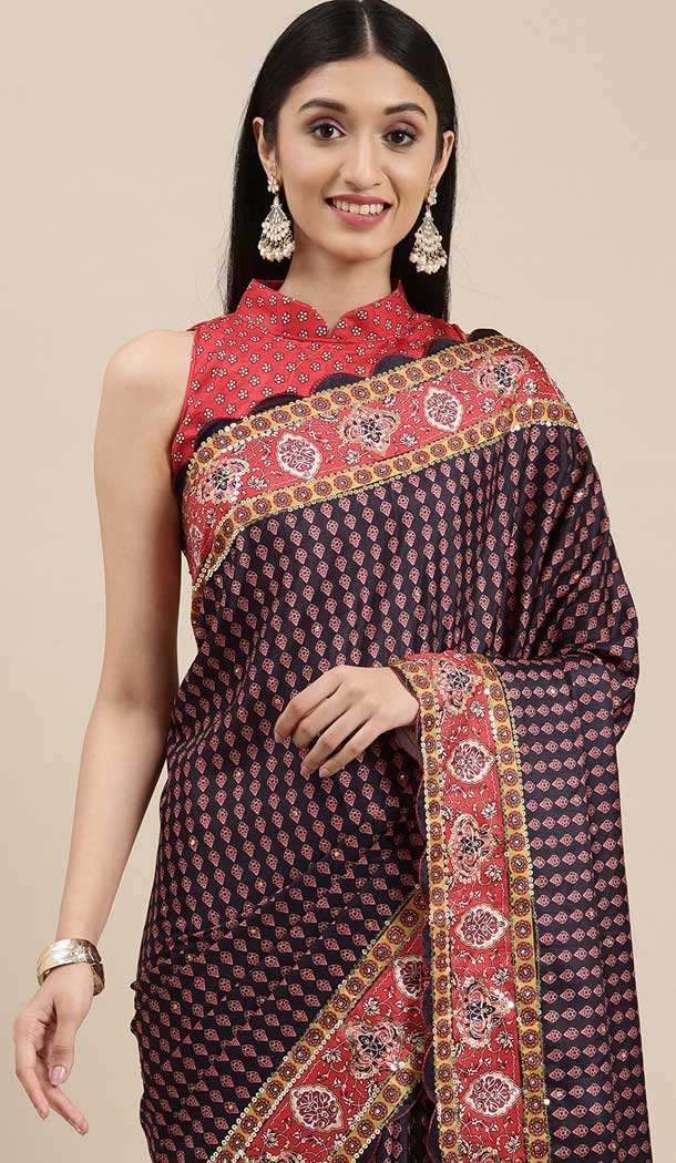 Unique Multi Color Dolla Silk Digital Printed Work Casual Party Wear Saree Blouse -6248168229