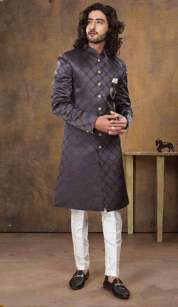 Imported Fabric Designer Readymade Men’s Indo-Western in Multi Color -6817172453