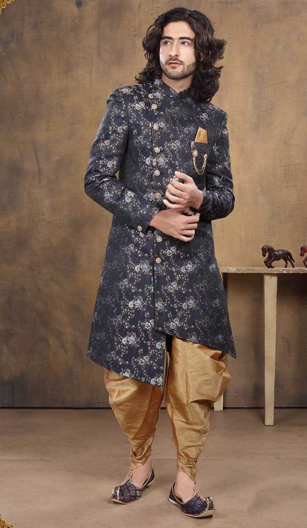 Imported Fabric Designer Readymade Men’s Indo-Western in Multi -6817172458