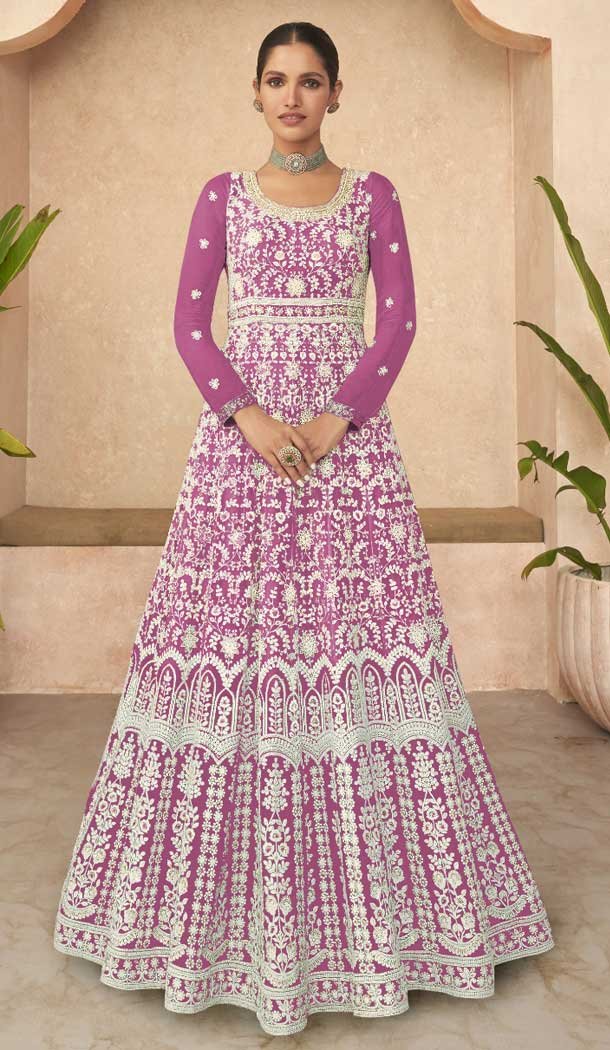 Faux Georgette With Sequins Embroidery Work Party Wear Anarkali Salwar Suit In Pink Color – 7919179042