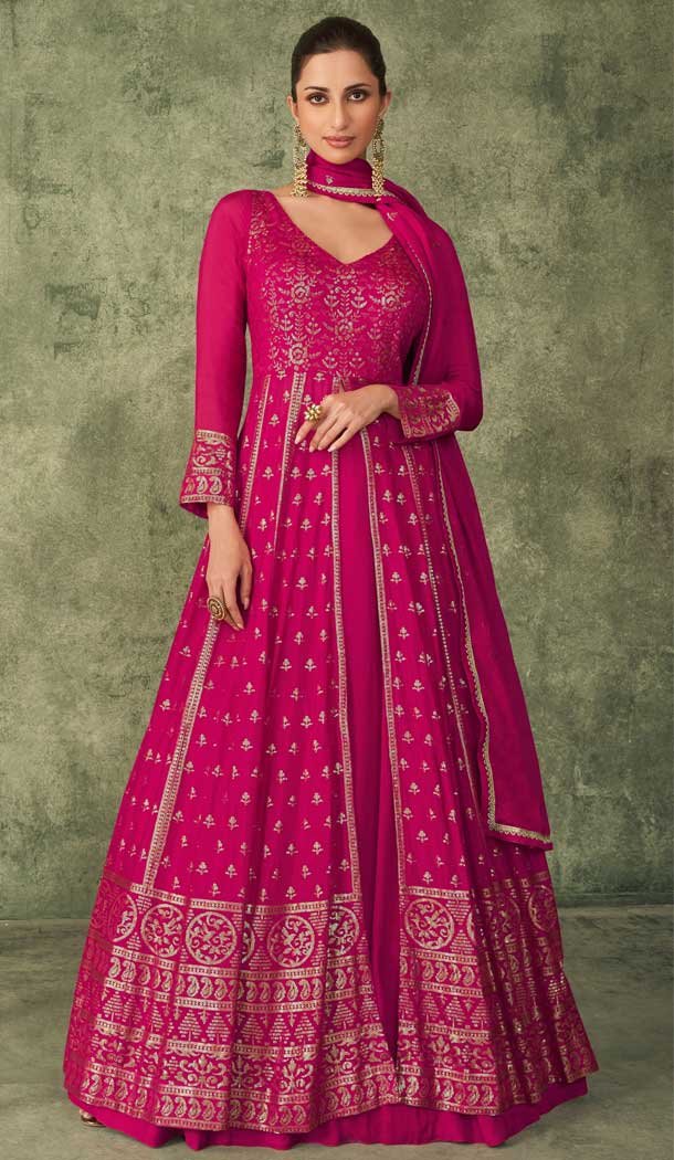 Designer Georgette Embroidery Work Party Wear Anarkali Salwar Suit In Pink – 8215181117