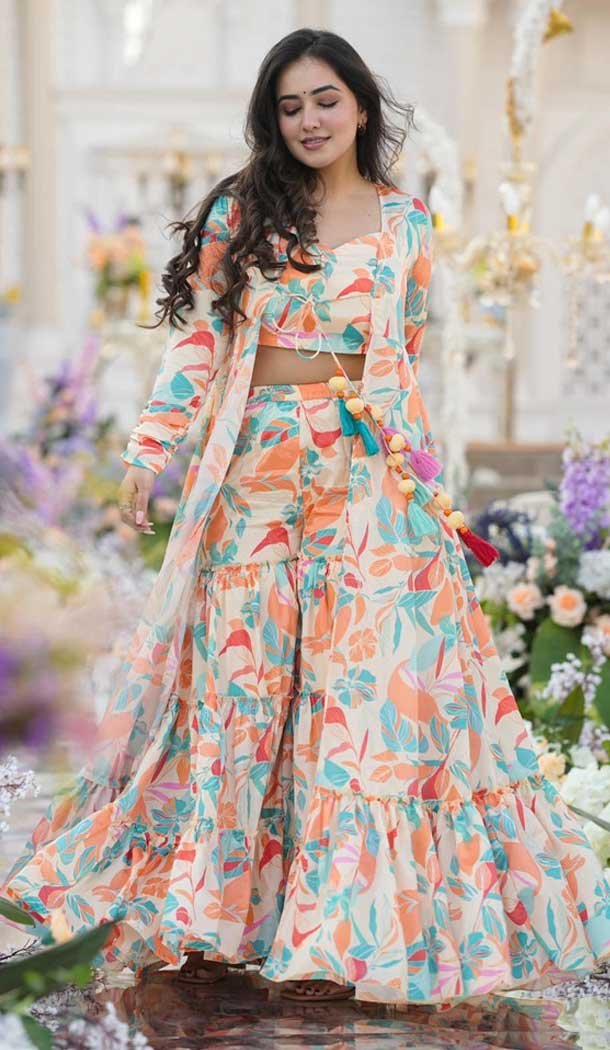 Cotton Multi Color Digital Printed Designer Readymade Palazzo Salwar Suit – 143688284