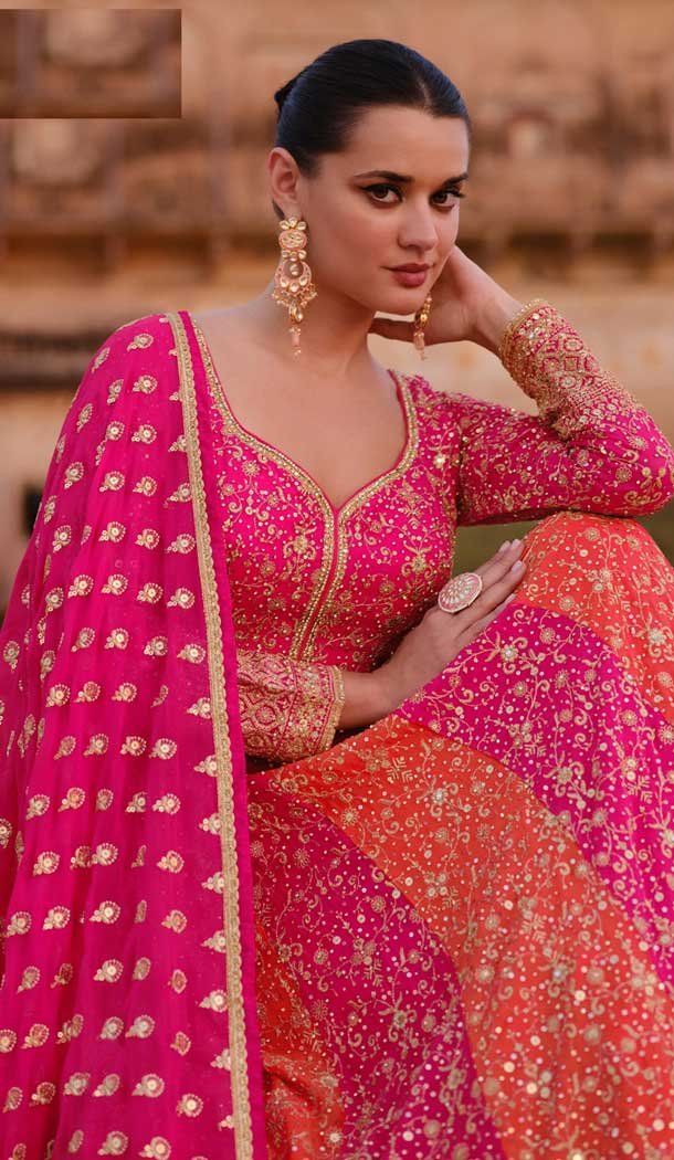 Pink Georgette Embroidery Work Anarkali Style Salwar Suit – 146801191