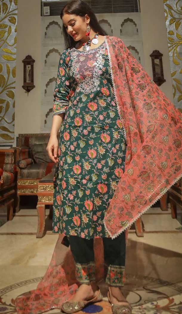 Cotton Print Work Casual Wear Readymade Salwar Kameez In Multi Color – 9966191498