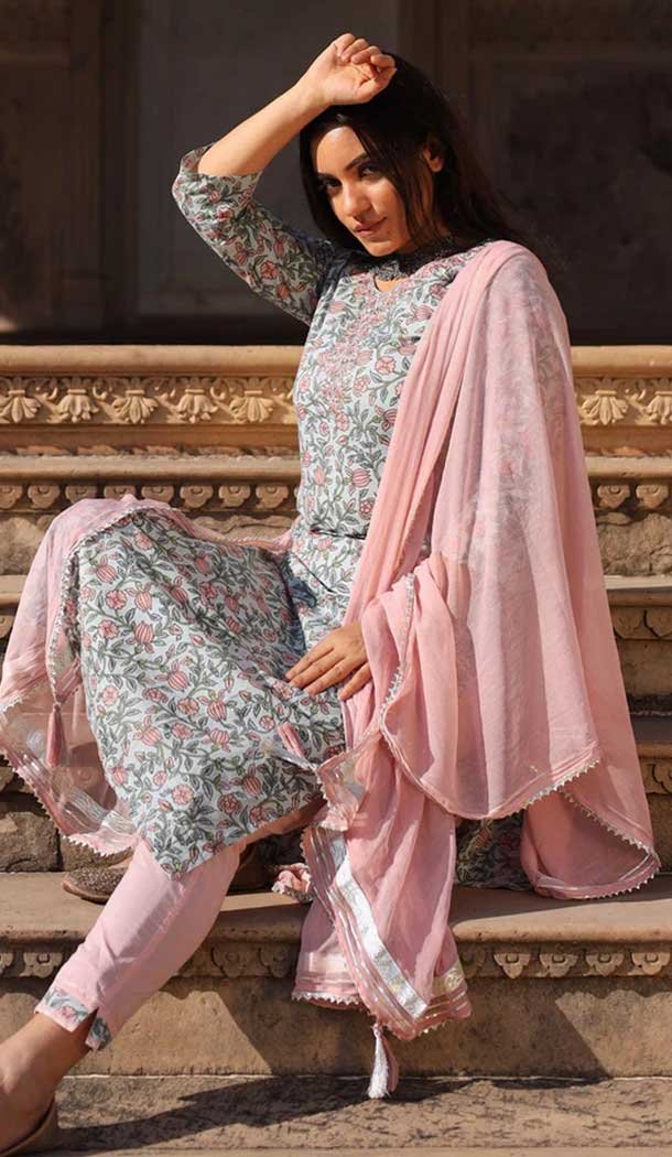 Multi Color Cotton Print Work Casual Wear Readymade Salwar Kameez – 9966191501