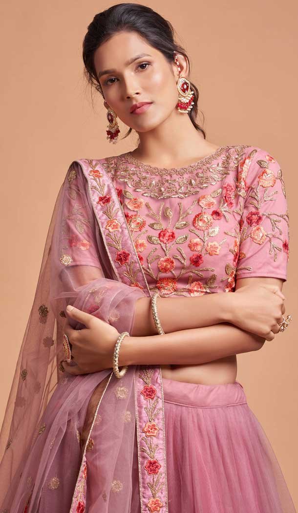 Baby Pink Color Soft Net Fancy Festive Wear Plus Size Lehenga Choli – 3700149112