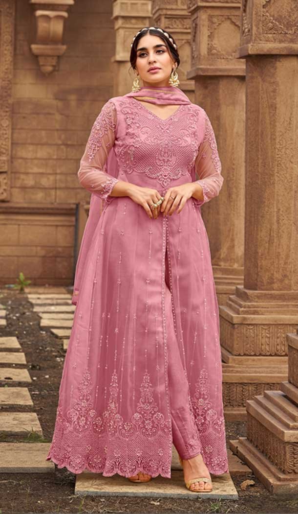 Baby Pink Color Heavy Butterfly Net Trendy Party Wear Salwar Suit -3752149445